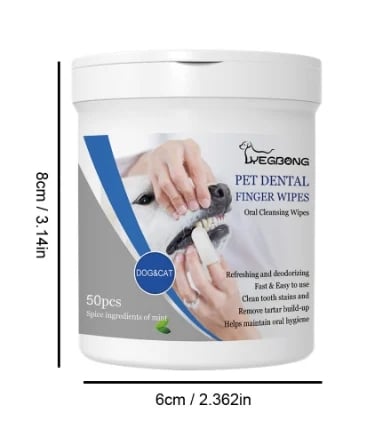 Lenços umedecidos para limpeza de bactérias maculares em dentes de animais de estimação