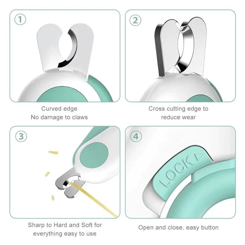 Cortador de unhas LED para animais de estimação